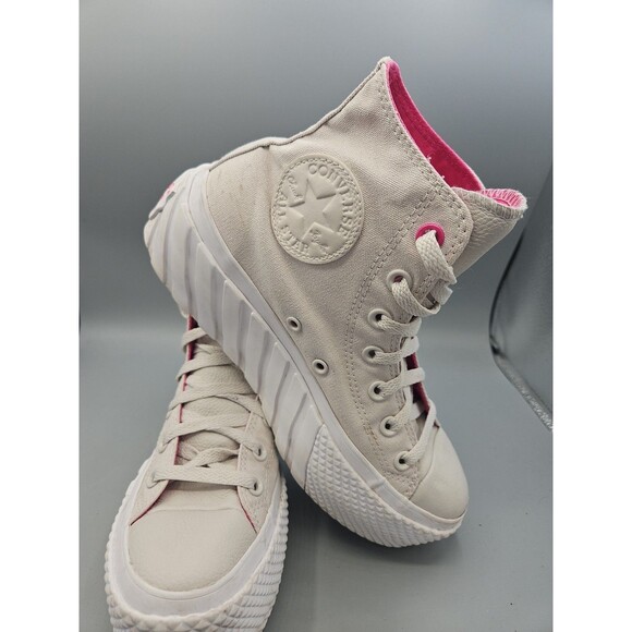 Women 7 Converse CTAS Surface Fusion Pale Putty Lift 2X Platform Sneaker Chucks - Picture 9 of 10